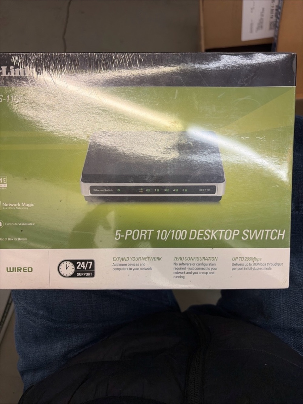 D-Link Network Device Box with Black and Green Accents